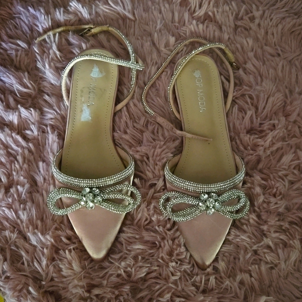 TOP moda rhinestone flats 5.5